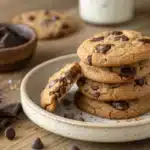 Dark Chocolate Chip Cookies: The Ultimate Rich & Gooey Recipe Guide 2 Alt Text: freshly baked dark chocolate chip cookies close-up on a plate